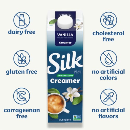 Silk Vanilla Dairy-Free Soy Creamer Perspective: left