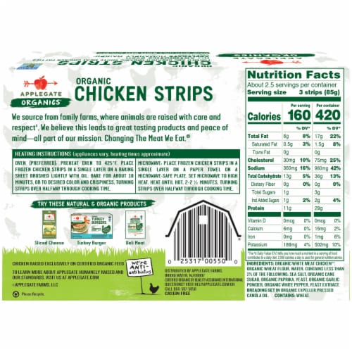 Applegate Frozen Organic Chicken Strips Perspective: left