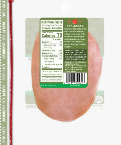 Applegate Natural Uncured Honey Ham Perspective: left