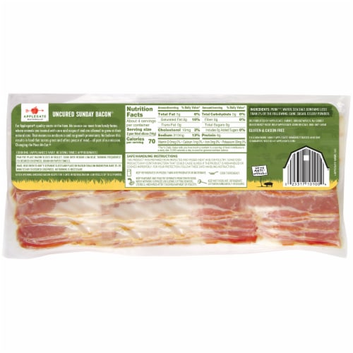 Applegate Natural Hickory Smoked Uncured Sunday Bacon Perspective: left
