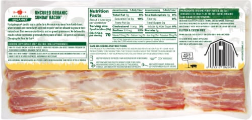 Applegate Organic Hickory Smoked Uncured Sunday Bacon Perspective: left