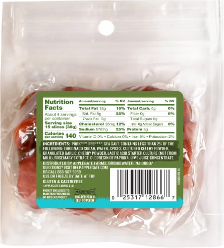 Applegate Natural Uncured Pork & Beef Pepperoni Perspective: left
