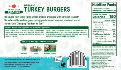 Applegate Organic Turkey Burgers Perspective: left