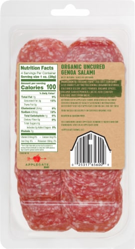 Applegate Organic Sliced Uncured Genoa Salami Perspective: left