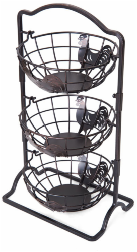 Mikasa Gourmet Basics 3-Tier Rooster Hanging Basket Perspective: left