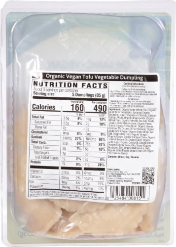 Nasoya Organic Vegan Tofu Vegetable Dumplings Perspective: left