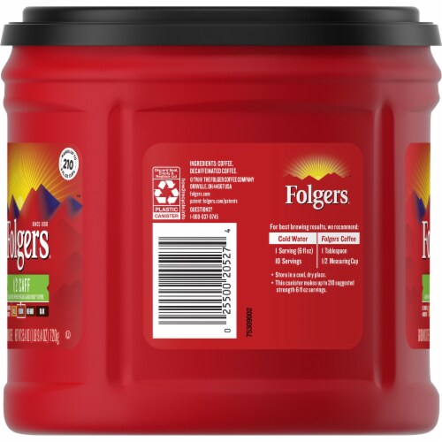 Folgers® Half Caff Medium Roast Ground Coffee Perspective: left