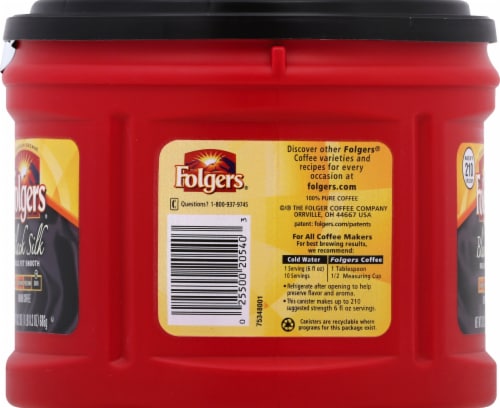 Folgers Black Silk Dark Roast Ground Coffee Perspective: left