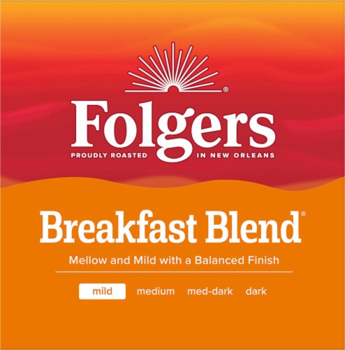 Folgers Breakfast Blend Coffee, Mild Roast, Keurig K-Cup Pods Perspective: left