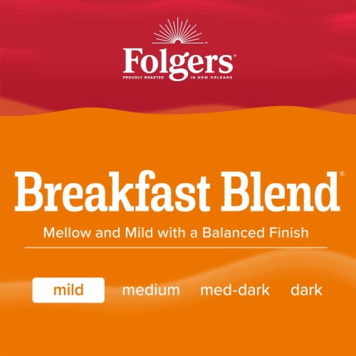 Folgers Breakfast Blend Ground Coffee, Mild Roast Perspective: left