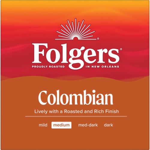 Folgers Colombian Coffee, Medium Roast, Keurig K-Cup Pods Perspective: left