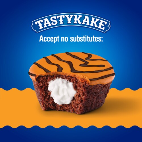 Tastykake Crème Filled Cat Nap Chocolate Cupkakes, Individually Wrapped Chocolate Cupcakes , 6 Count Perspective: left