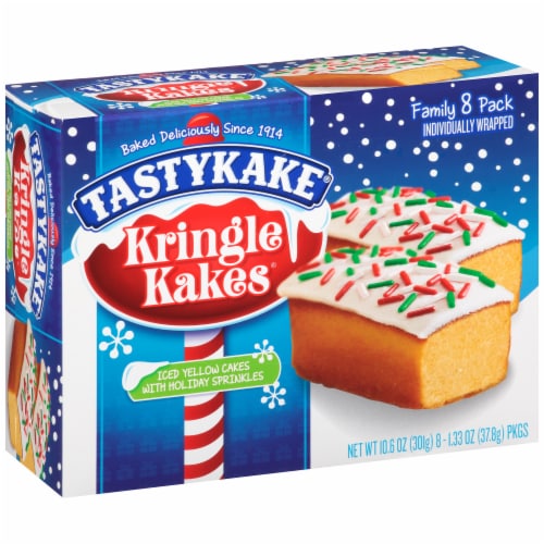 Tastykake® Kringle Kakes® Iced Yellow Cakes with Holiday Sprinkles Perspective: left