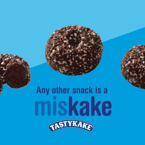 Tastykake Scoop Shop Cookies and Creme Mini Donuts Crunch Topped Chocolate Donuts Perspective: left