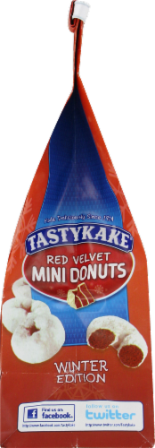 Tastykake Powdered Red Velvet Mini Donuts Perspective: left