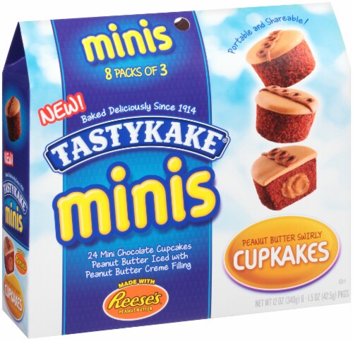 Tastykake Minis Peanut Butter Swirly Cupkakes Perspective: left