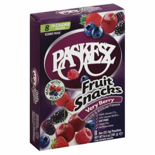 Paskesz Very Berry Fruit Snacks Perspective: left