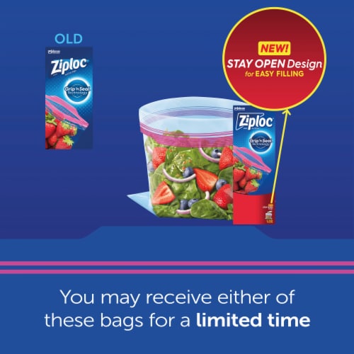 Ziploc® Brand Gallon Storage Bags with Grip 'n Seal™ Technology Perspective: left