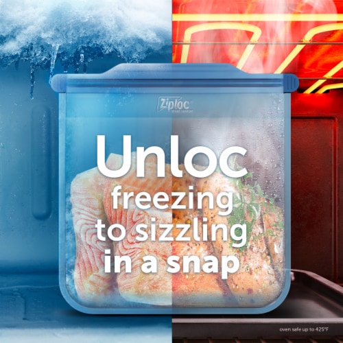 Ziploc® Endurables™ Medium Pouch Reusable Silicone Press To Seal Food Storage Container Perspective: left