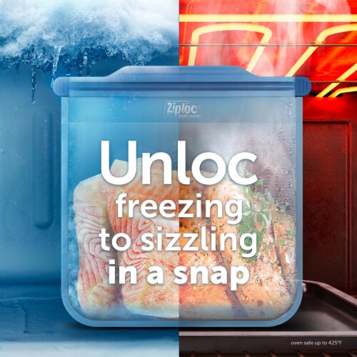 Ziploc® Endurables™ Medium Pouch Reusable Silicone Press To Seal Food Storage Container Perspective: left