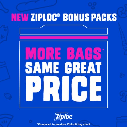 Ziploc Gallon Storage Bags Press to Close 22 Count Perspective: left