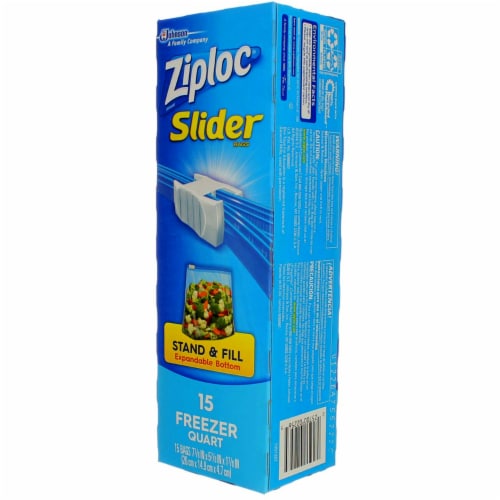 Ziploc Slider Quart Freezer Storage Bags Perspective: left