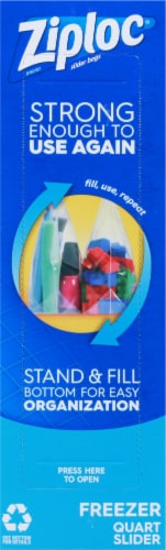 Ziploc® Quart Freezer Slider Bags Perspective: left