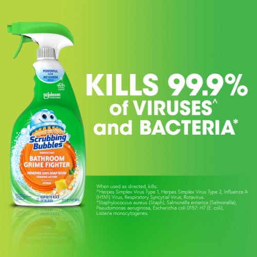 Scrubbing Bubbles Bathroom Grime Fighter Disinfectant Cleaner Citrus Scent Perspective: left