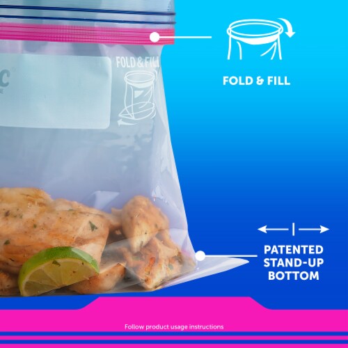Ziploc® Brand Storage Bags with Stay Open Design for Easy Filling, 1 gal, 80 ct Perspective: left