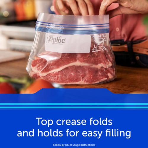 Ziploc® Gallon Freezer Bags with Stay Open Design Mega Pack Perspective: left