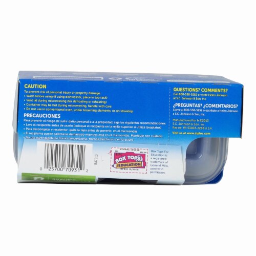 Ziploc One Press Seal Square Containers – 8 Count Perspective: left