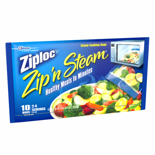 Ziploc® Zip 'N' Steam® Medium Microwave Cooking Bags Perspective: left