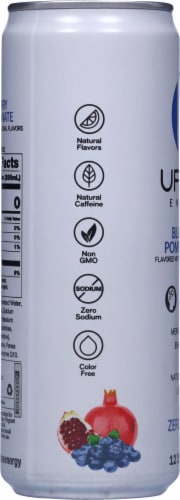 Uptime Zero Sugar Blueberry Pomegranate Energy Drink Can Perspective: left