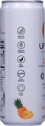 Uptime Zero Sugar Mango Pineapple Energy Drink Can Perspective: left