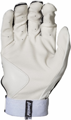 Franklin Digitek Youth Batting Gloves - White/Black Perspective: left