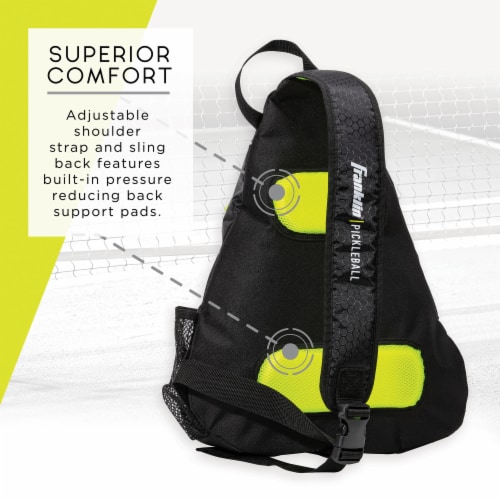 Franklin Pickeball U.S. Open Sling Bag - Black / Green Perspective: left