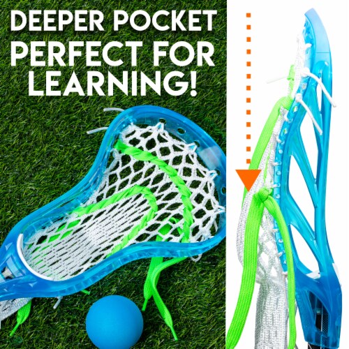 Franklin Sports Mini Lacrosse Stick - Blue Perspective: left