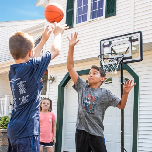 Franklin Adjustable Basketball Hoop - Black/White Perspective: left