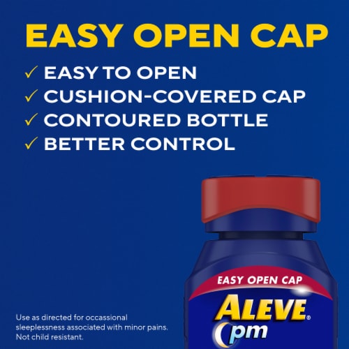 Aleve® PM Pain Relief Plus Sleep Aid in Easy Open Arthrtitis Cap Perspective: left