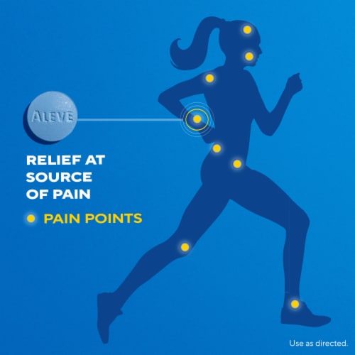 Aleve® Pain Reliever/Fever Reducer 220mg Naproxen Sodium Tablets Perspective: left