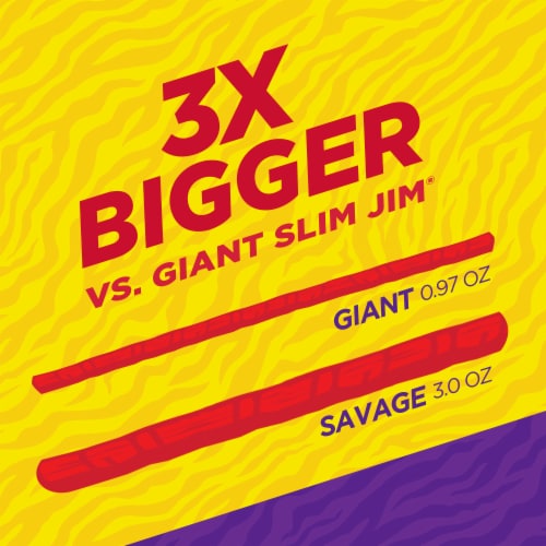 Slim Jim Original Savage Size Meat Stick Meat Snack Perspective: left