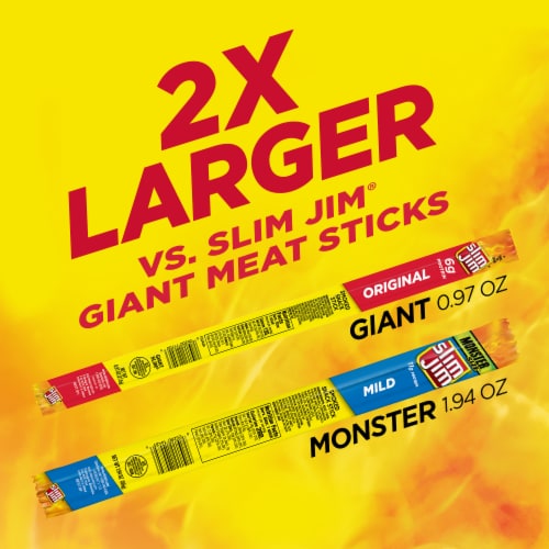 Slim Jim® Monster Size™ Mild Meat Stick Perspective: left