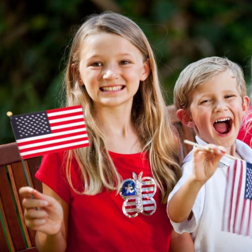 Annin Flagmakers American Hand Flag Perspective: left