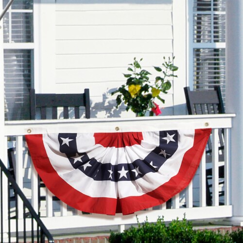 Annin Flagmakers Pleated Fan Bunting Decoration American Flag Perspective: left
