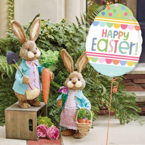 Happy Easter Egg Oversized Helium Filled Balloon Perspective: left