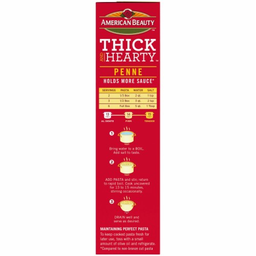 American Beauty™ Thick and Hearty™ Bronze Cut Penne Pasta Perspective: left