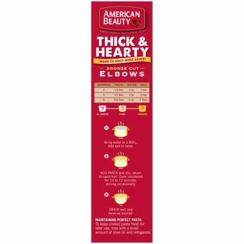 American Beauty™ Thick & Heart Bronze Cut Elbow Pasta Perspective: left