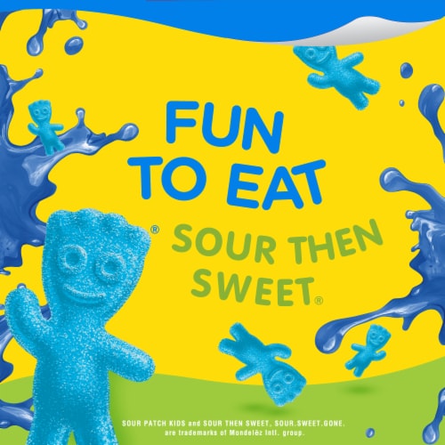 Snack Pack Sour Patch Kids Blue Raspberry Flavored Juicy Gels Perspective: left