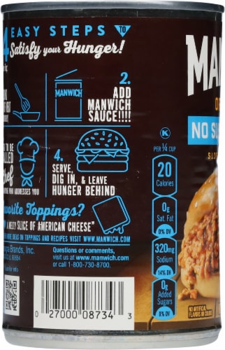 Manwich® Original No Sugar Added Sloppy Joe Sauce Perspective: left