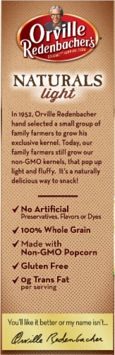 Orville Redenbacher's® Naturals Light Classic Butter & Sea Salt Microwave Popcorn Perspective: left